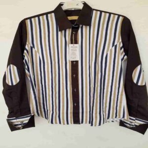 Lady's Corporate Office Shirt (white and dark strip)