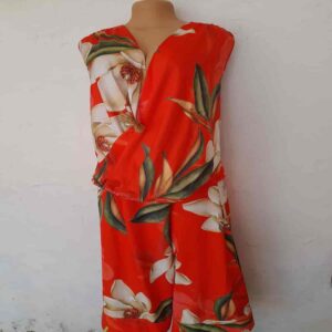 2 piece palazzo pants and shorts Red color set