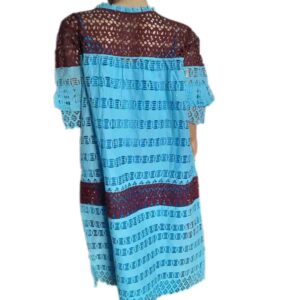 Senegalis Stoned Lace (green and brown design) (back view)