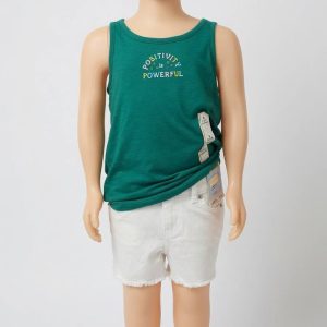 Armless top and jeans